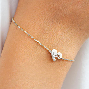Engraved Heart Pawprint Bracelet Gift for Pet Lovers Dog Mom