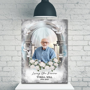 Memorial Personalized Canvas Poster - Custom Photo Sympathy Gifts, Loss Of Loved One, Loving You Forever