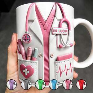 Medical Appreciation Design With Stethoscope, Personalized Custom Coffee Mug