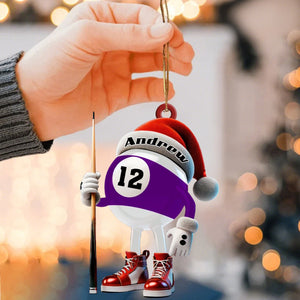 Personalized Name Billiard Ornament, Billiard Lover Christmas Gift