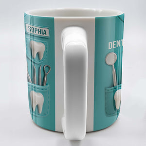 Personalized Dental Coffee Mug Featuring Dental Equipment Designs Gift For Dentists
