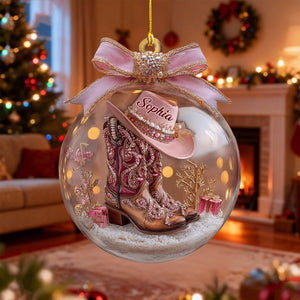 Cowgirl Boots Ornament - Personalized Gift For Cowgirl