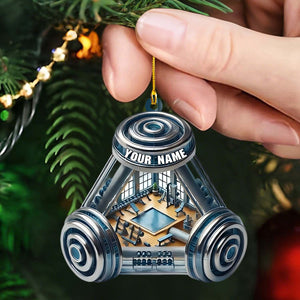 Custom Name Gym Ornament,Weightlifting Ornament, Gymnastics Christmas Gift