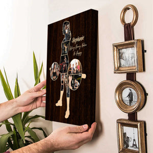 Personalized Weightlifting Women Canvas, Custom Weightlifting Lover Photo Collage Canvas