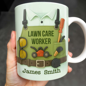 Lawn Mower, Tools, and Sunglasses, Personalized Mug, Gift For Gardeners and Lawn Care