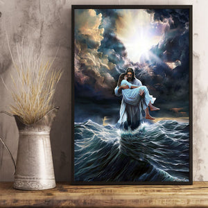 The Savior Who Calms Every Storm -Christian canvas, Christian home decor