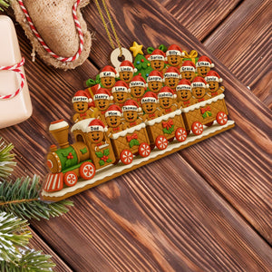 Christmas Express With Cheerful Cookie Passengers, Personalized Custom Wood Ornament