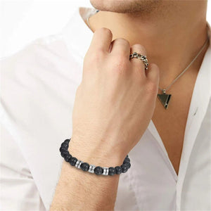 Personalized Men Beaded Bracelet,Custom 1-8 Name Gift For Grandpa, Dad