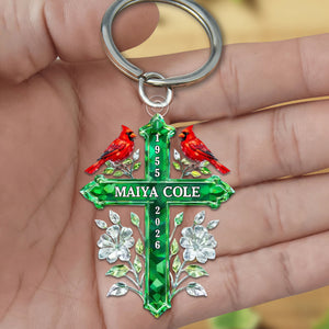 A Cardinal Visit From Heaven - Personalized Acrylic Keychain, Memorial Gift For Loss Of Loved One