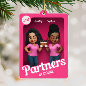 Besties Sisters Pink Toy Box Personalized Acrylic Ornament, Gift for Besties, Best Friends