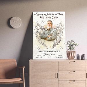 A Piece Of My Heart Personalized Lover In Loving Memory Memorial Photo Canvas Poster