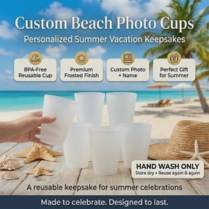 Personalized Summer Party Cups β "Hello Summer Vibes" β Gift For Best Friends & Family