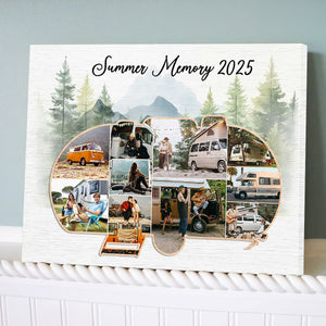 Personalized Campervan Collage Canvas Travel Memory Gift For The Camper