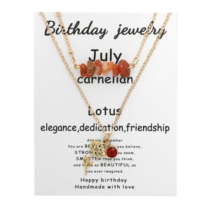 Birthstone Flower Necklaces Dainty Chain Necklace 12 Birth Month Crystal Necklace for Women