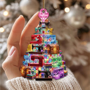 Sparkle Sewing Machine Ornament, Personalized Gifts For Sewing Lovers