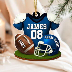 American Football Ornament, Football Player Christmas Gift Personalized Acrylic Ornament