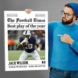 Custom Photo American Football Photo Poster Rookie Today, Champion Tomorrow - Personalized Gift For Football Player