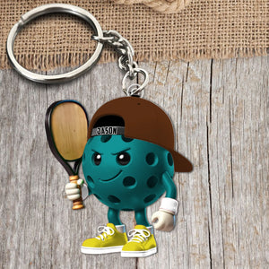 Custom Name Pickle Ball Keychain,Gift for Pickleball Lovers/Trainers