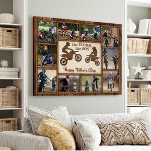 Personalized Father and Son Motocross Canvas/Poster Father’s Day Gift