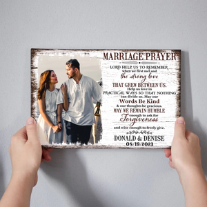 Personalized Canvas Prints, Custom Photo, Gift For Wedding Shower Marriage Prayer Canvas