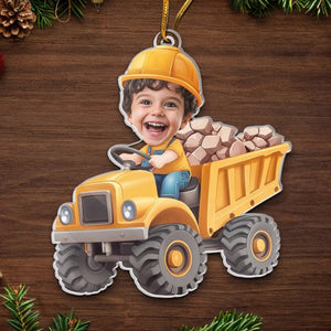 Professional Plane, Truck&Car Driver Kids Personalized Photo Christmas Acrylic Ornament