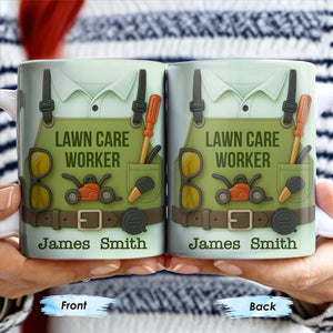 Lawn Mower, Tools, and Sunglasses, Personalized Mug, Gift For Gardeners and Lawn Care