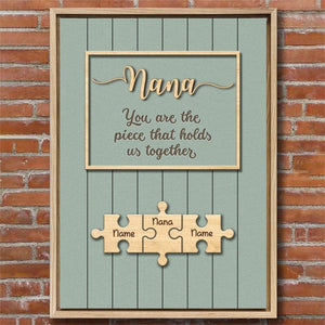 Personalized Mom & Grandma Puzzle Family Canvas Poster
