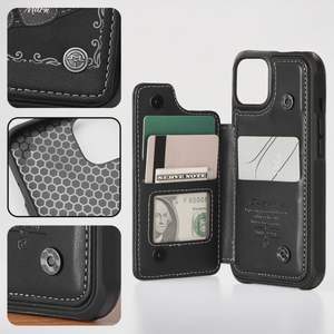 Personalized Heart Leather Flip Wallet Phone Case Gifts For Mom, Grandma