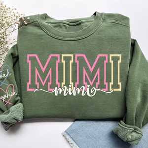 Personalized Grandma Name Sweatshirt, Warm Gift for Grandma And Grandchild