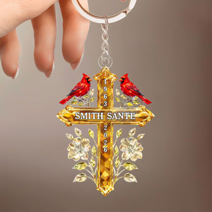 A Cardinal Visit From Heaven - Personalized Acrylic Keychain, Memorial Gift For Loss Of Loved One