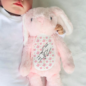 My Dearest Holding My Hand - Personalized Custom Easter Bunny Plush Gift For Family Members