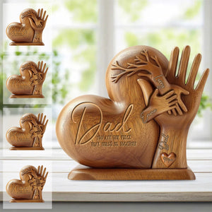 Dad You Are The Piece That Holds Us Together - Personalized Father Heart Shaped Acrylic Plaque