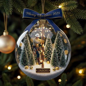 Honoring the Lineman Christmas Ornament Personalized Gifts For Lineman