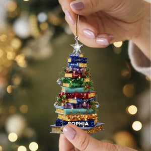 Christmas Book Tree Personalized Ornament
