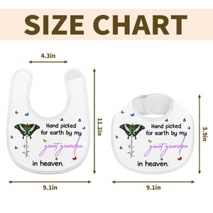 Hand Picked for Earth By My Great Grandpa in Heaven-Personalized Baby Bib Memorial Gift for Family