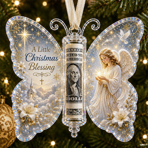 Christmas Cash Gift Butterfly Ornament – Holiday Money Holder Keepsake