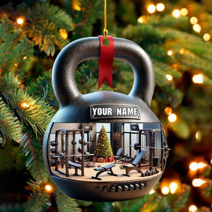 Custom Name Gym Ornament,Weightlifting Ornament, Gymnastics Christmas Gift