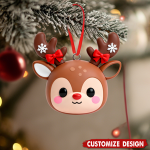 Snowman, Deer, Christmas Tree, Stockings, Snow House - Personalized Christmas Ornament Decorations Collection