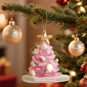 Family Sea Glass Christmas Tree - Personalized Ornament