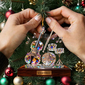 Personalized Crystal Effect Ensemble Themed Ornament,Music Lover Musician Gift