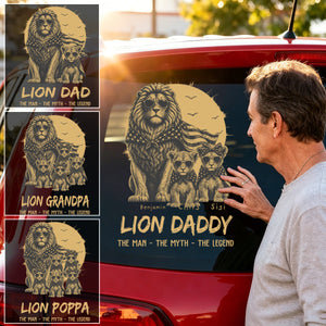 Personalized Lion Dad The Man The Myth The Legend Car Window Decal Sticker