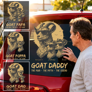 Personalized Goat Dad The Man The Myth The Legend Car Window Decal Sticker
