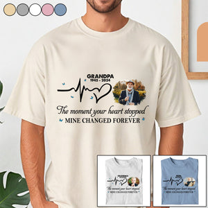 Moment Your Heart Stopped Mine Changed - Personalized Photo T Shirt