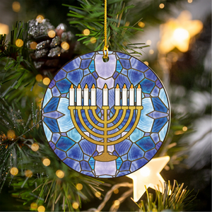 Acrylic Menorah and Star of David for Hanukkah Tree Custom Shaped Acrylic Ornament Jewish and Christian Family Decorations
