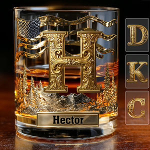 Personalized Alphabet Initial Whiskey Glass