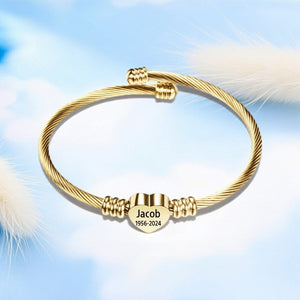 Personalized Heart Name&Date Memorial Bracelet