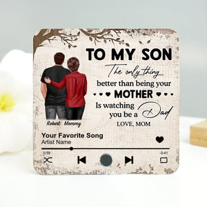 To My Son From Mom Dad Personalized Music Fridge Magnet, Heartfelt Father's Day Gift For Son