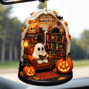 Create Your Own Personalized Reading Nook, Custom Wood Ornament Gift For Book and Halloween Lovers