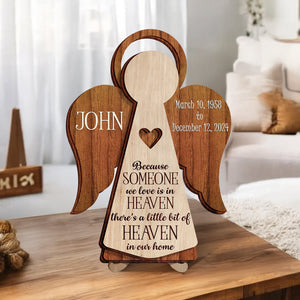 Memorial Angel 2-Layer Wooden Plaque Personalized Sympathy Gifts