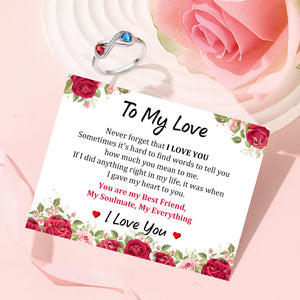 Personalized Name Birthstone Infinity Promise Ring